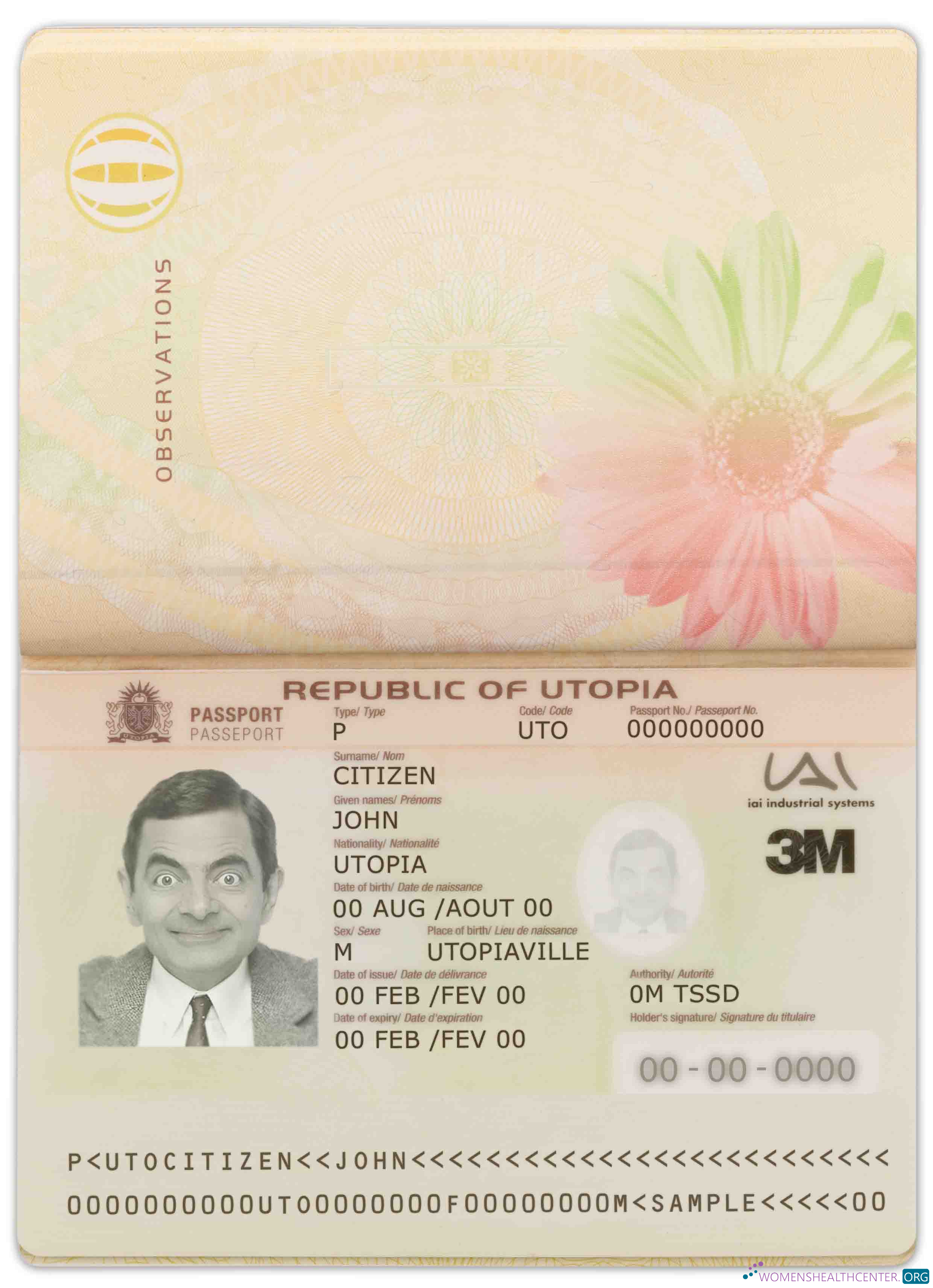 Download Utopia passport Photoshop template
